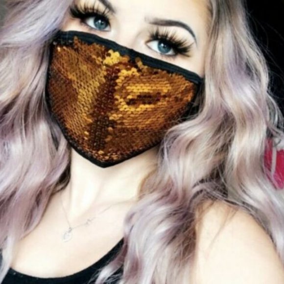 Sequin Protective Face Mask (Two Tone Reversible ) - Picture 8 of 12